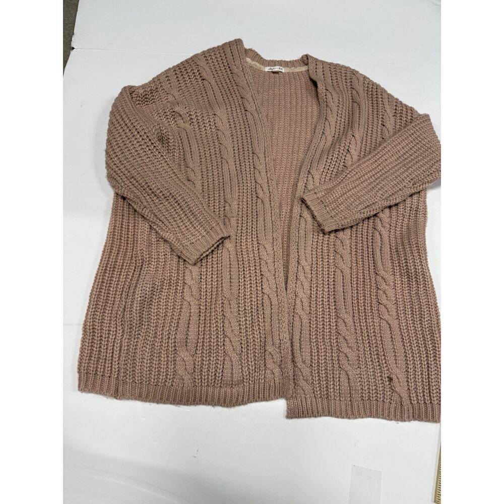 Women's Skylar And Jade Sz S Long Sleeve Open Cardigan Sweater Pink